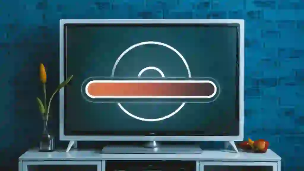 ¿Tu Smart TV Actúa Más Inteligente que Tú? ¡No te Frustres, Llévala a Reparar! 2 A close up image of a frozen TV screen with a progress bar stuck