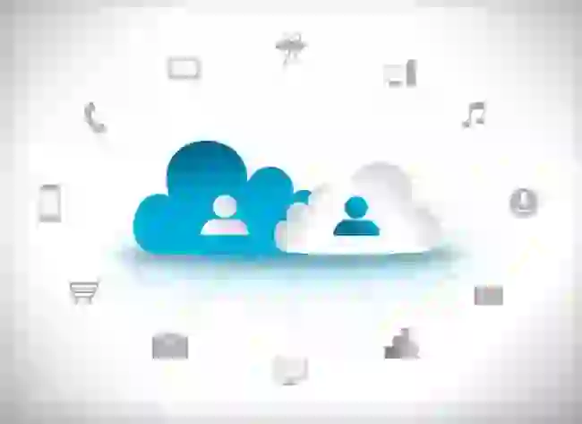 A sleek and modern computer uploading data to a secure cloud server