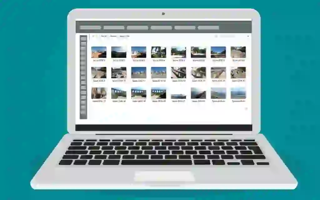 A well organized digital photo library with clear folders tags and thumbnails