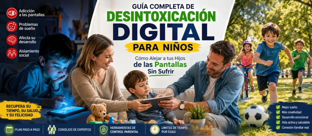 Guía Completa de Desintoxicación Digital para Niños: Cómo Alejar a tus Hijos de las Pantallas Sin Sufrir 3 Guía Completa de Desintoxicación Digital para Niños: Cómo Alejar a tus Hijos de las Pantallas Sin Sufrir