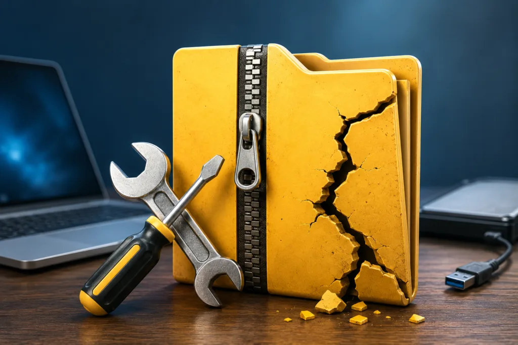 Reparar archivo ZIP dañado: guía completa sobre qué hacer y cuándo parar